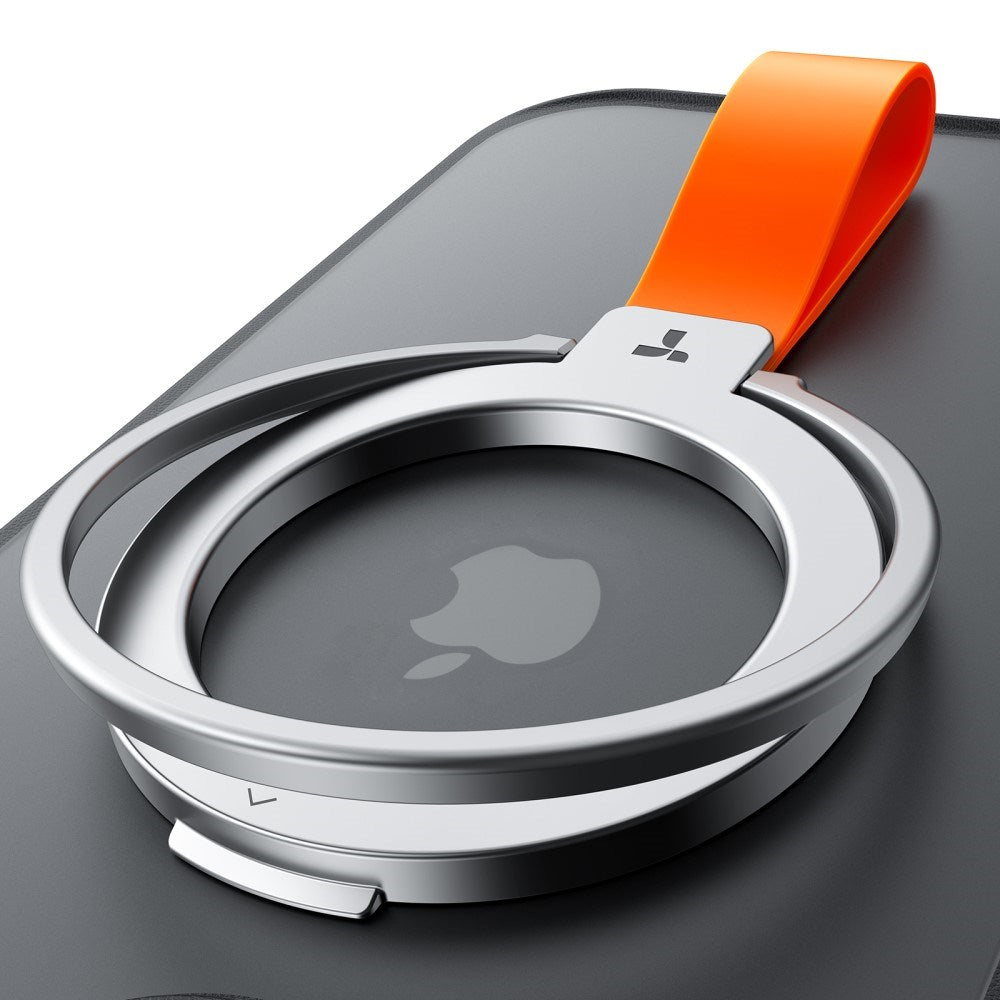TORRAS Metal Ring Holder & Kickstand - MagSafe Compatible - Silver / Orange