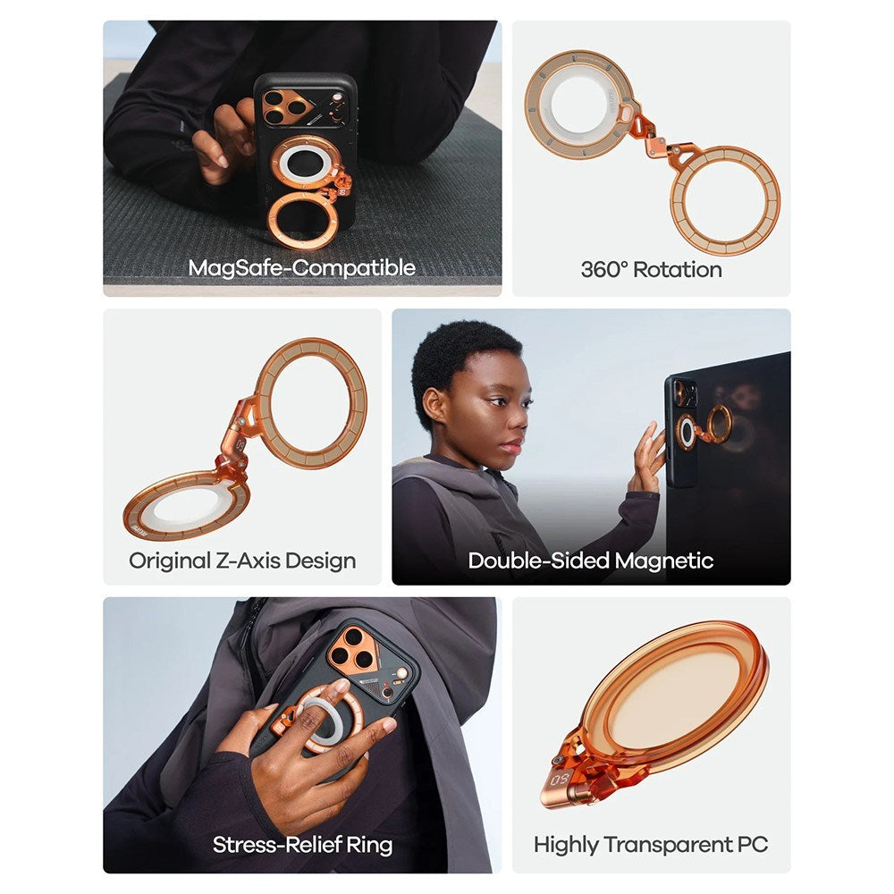 AULUMU Magnetic 360° Rotating Mobile Holder with Z-Axis - MagSafe Compatible - White