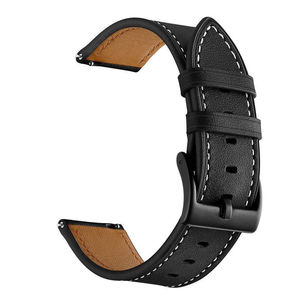 Universal Smartwatch Leather Strap (20mm) - Black / Brown