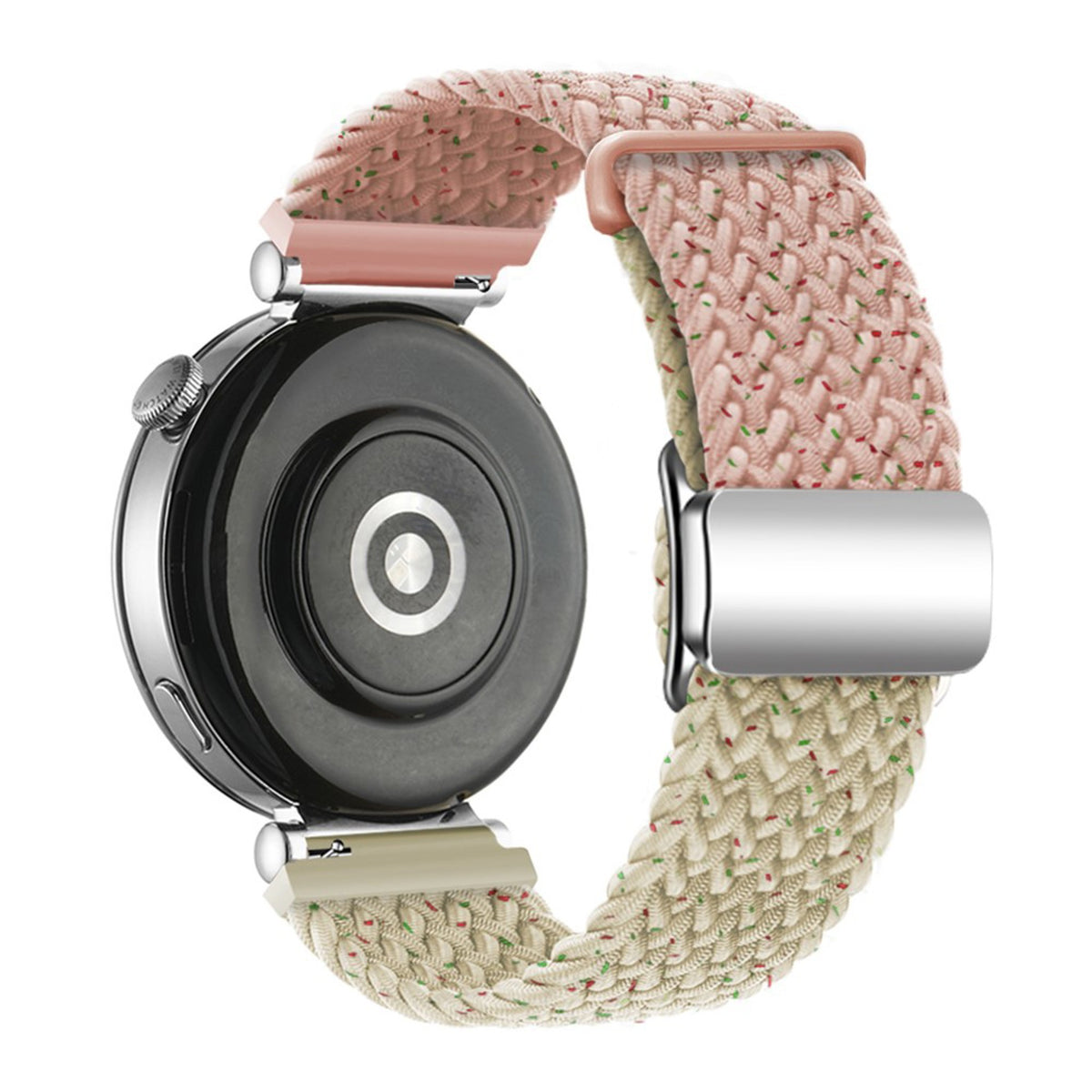 Universal 18mm EIDERWOOD Woven Watch Strap - Confetti Pink / Beige