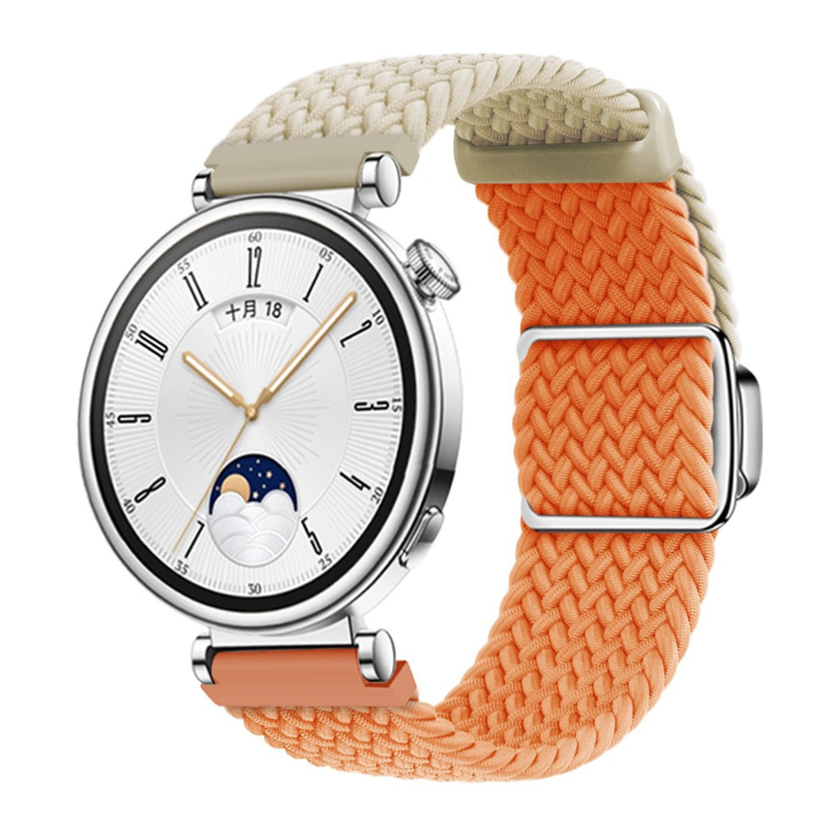 Universal 18mm EIDERWOOD Woven Watch Strap - Beige / Orange