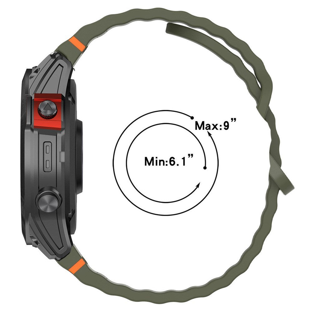 Universal Garmin 22mm QuickFit EIDERWOOD Wavy Silicone Strap - Green