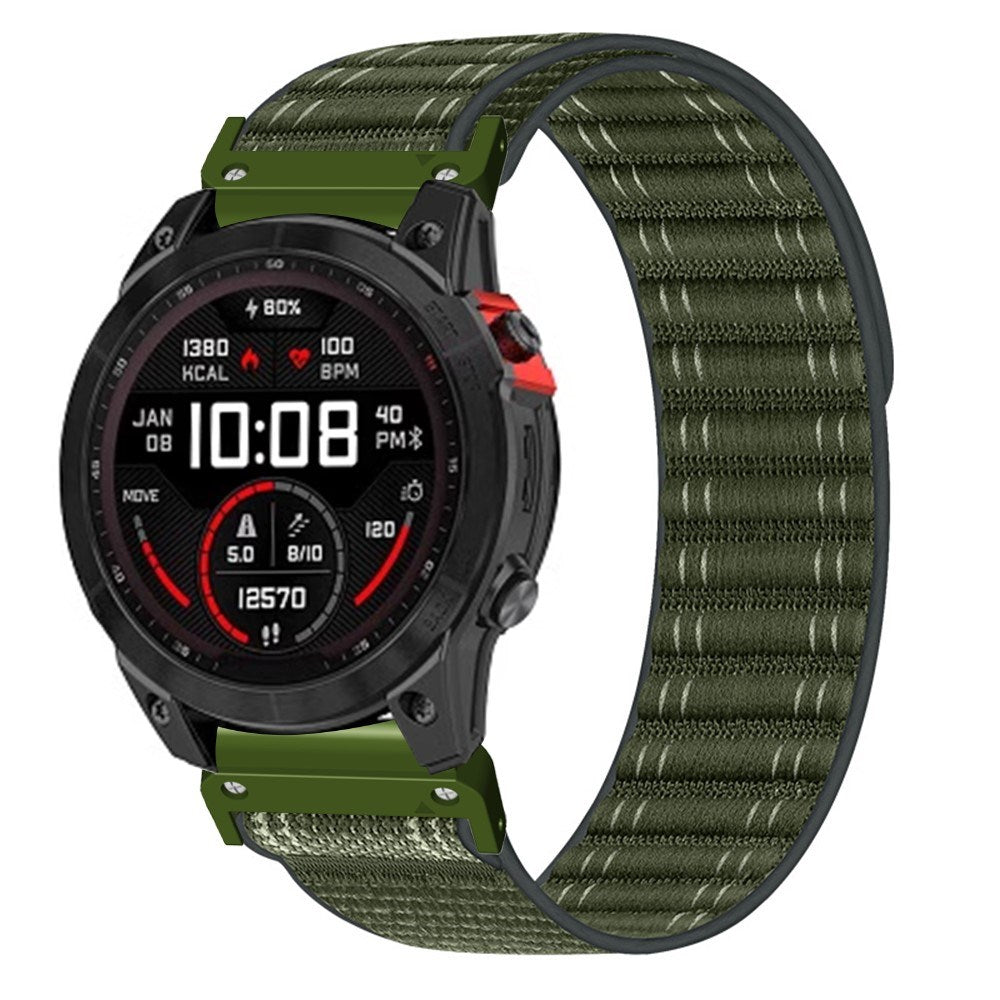 Universal Garmin 22mm QuickFit EIDERWOOD Nylon Loop Watch Strap - Green