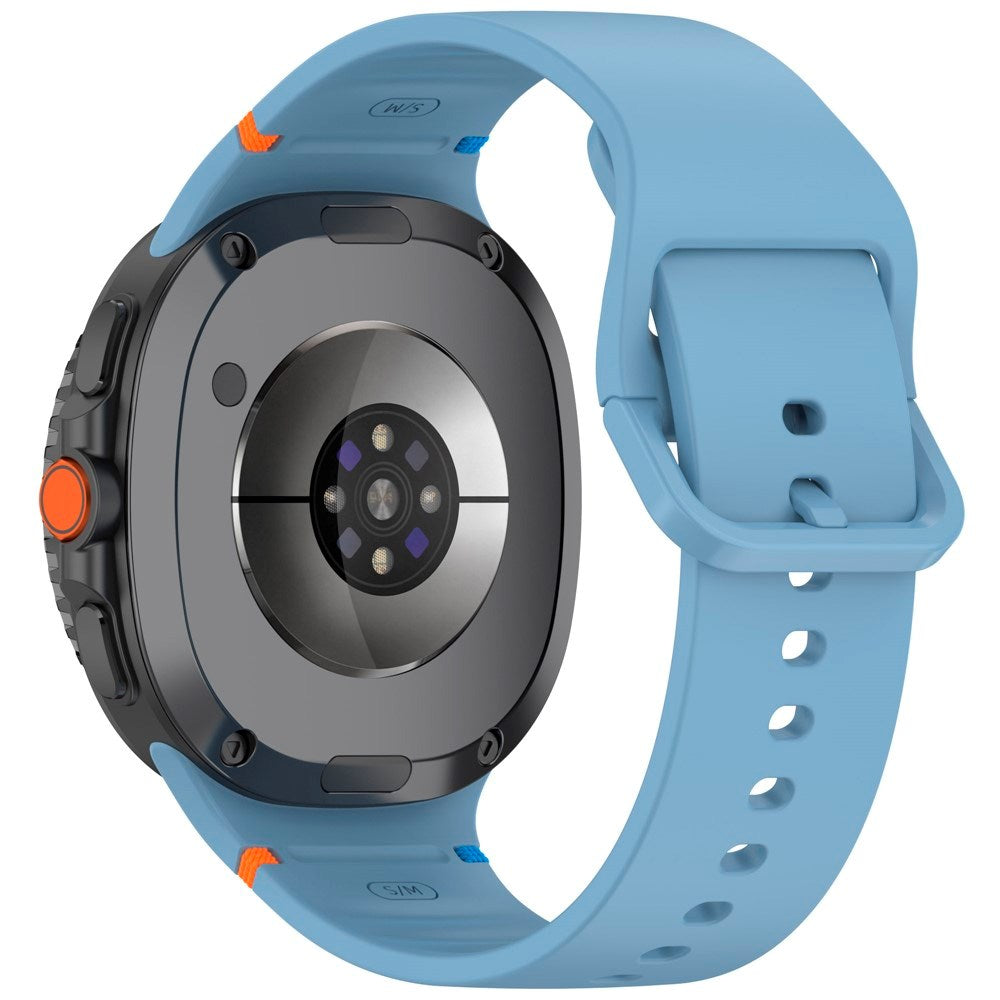 EIDERWOOD Samsung Galaxy Watch 8 / 8 Classic (40 / 44 / 46mm) Silicone Strap with Stitching Line - Blue