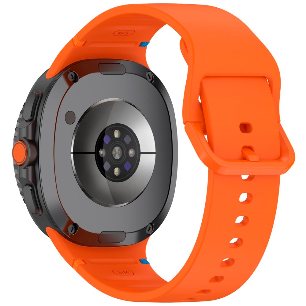 EIDERWOOD Samsung Galaxy Watch 8 / 8 Classic (40 / 44 / 46mm) Silicone Strap with Stitching Line - Orange