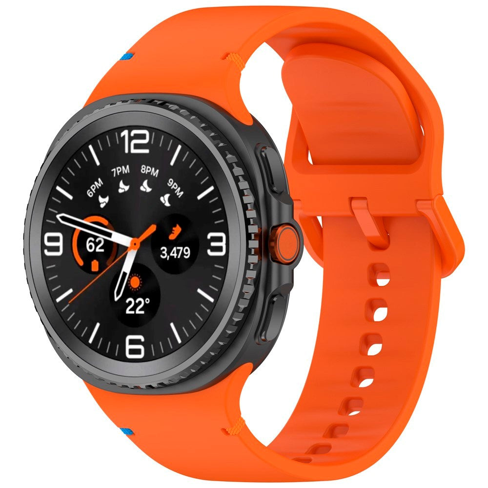 EIDERWOOD Samsung Galaxy Watch 8 / 8 Classic (40 / 44 / 46mm) Silicone Strap with Stitching Line - Orange
