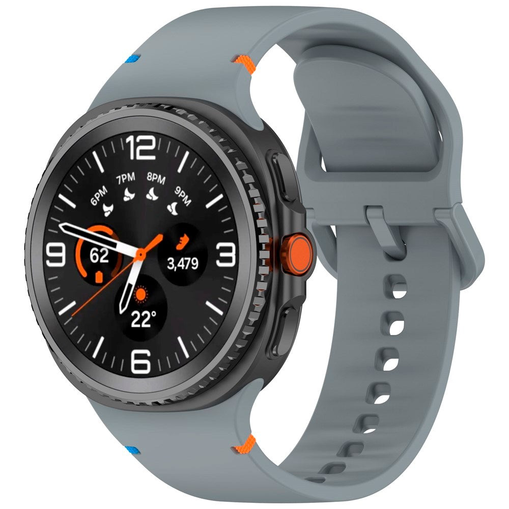 EIDERWOOD Samsung Galaxy Watch 8 / 8 Classic (40 / 44 / 46mm) Silicone Strap with Stitching Line - Grey