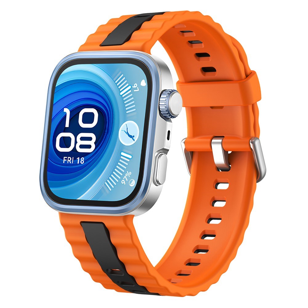Huawei Watch Fit 4 Pro / 4 / 3 EIDERWOOD Two-Tone Silicone Strap - Orange / Black