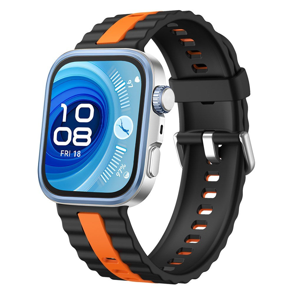 Huawei Watch Fit 4 Pro / 4 / 3 EIDERWOOD Two-Tone Silicone Strap - Black / Orange