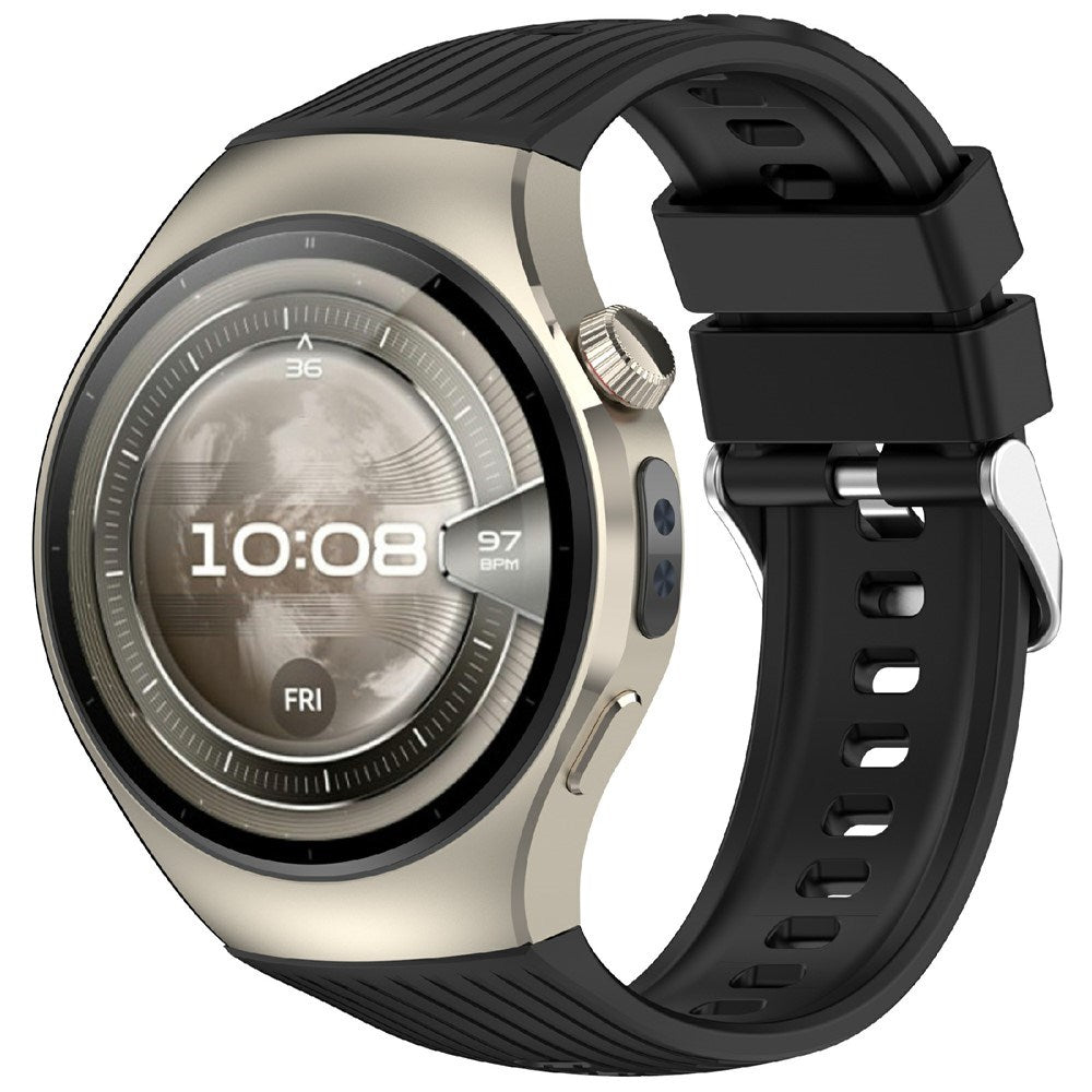 Huawei Watch 5 (42mm) EIDERWOOD Silicone Strap – Black