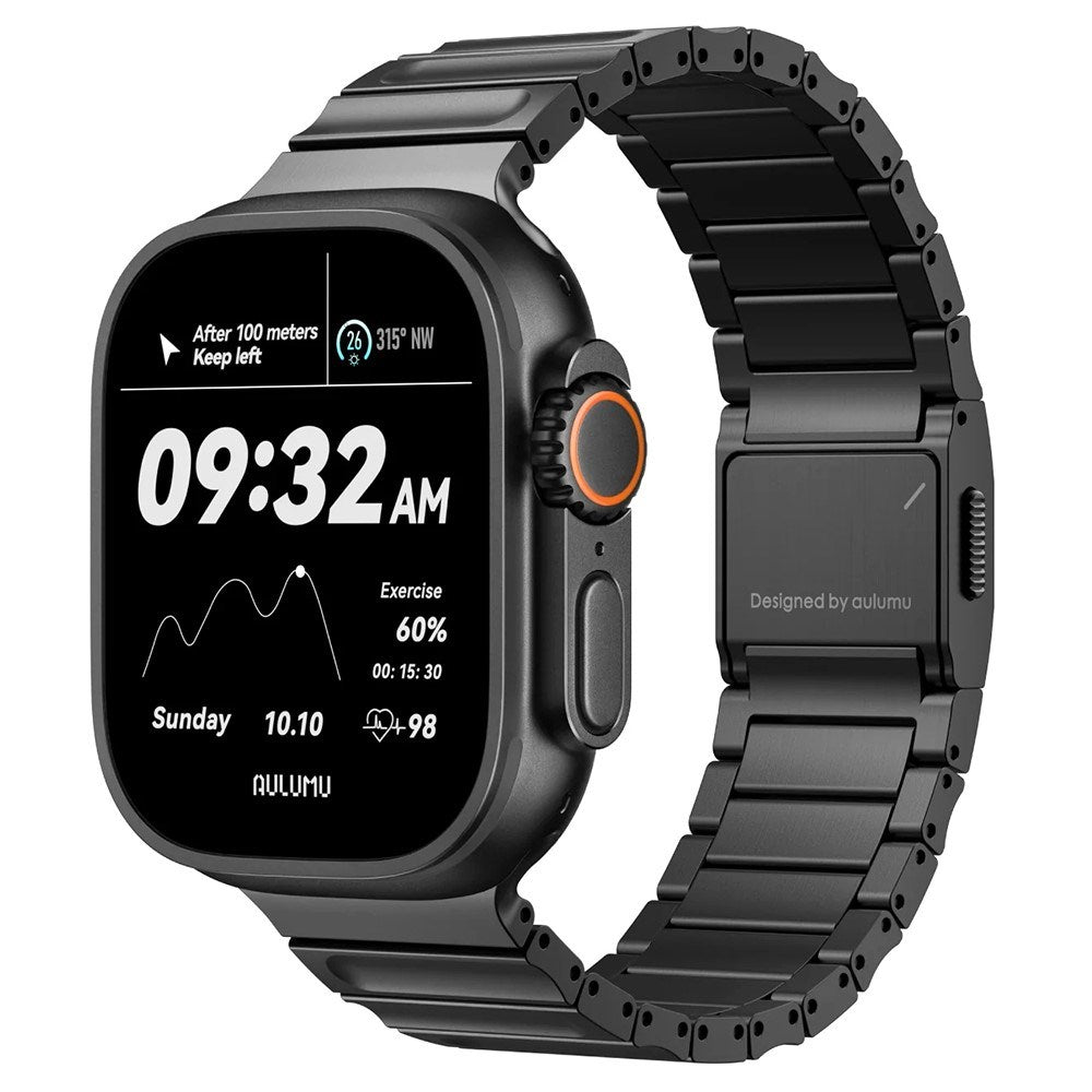 Apple Watch (42/44/SE/45/46/49mm) Aulumu C01 Titanium Strap - Black