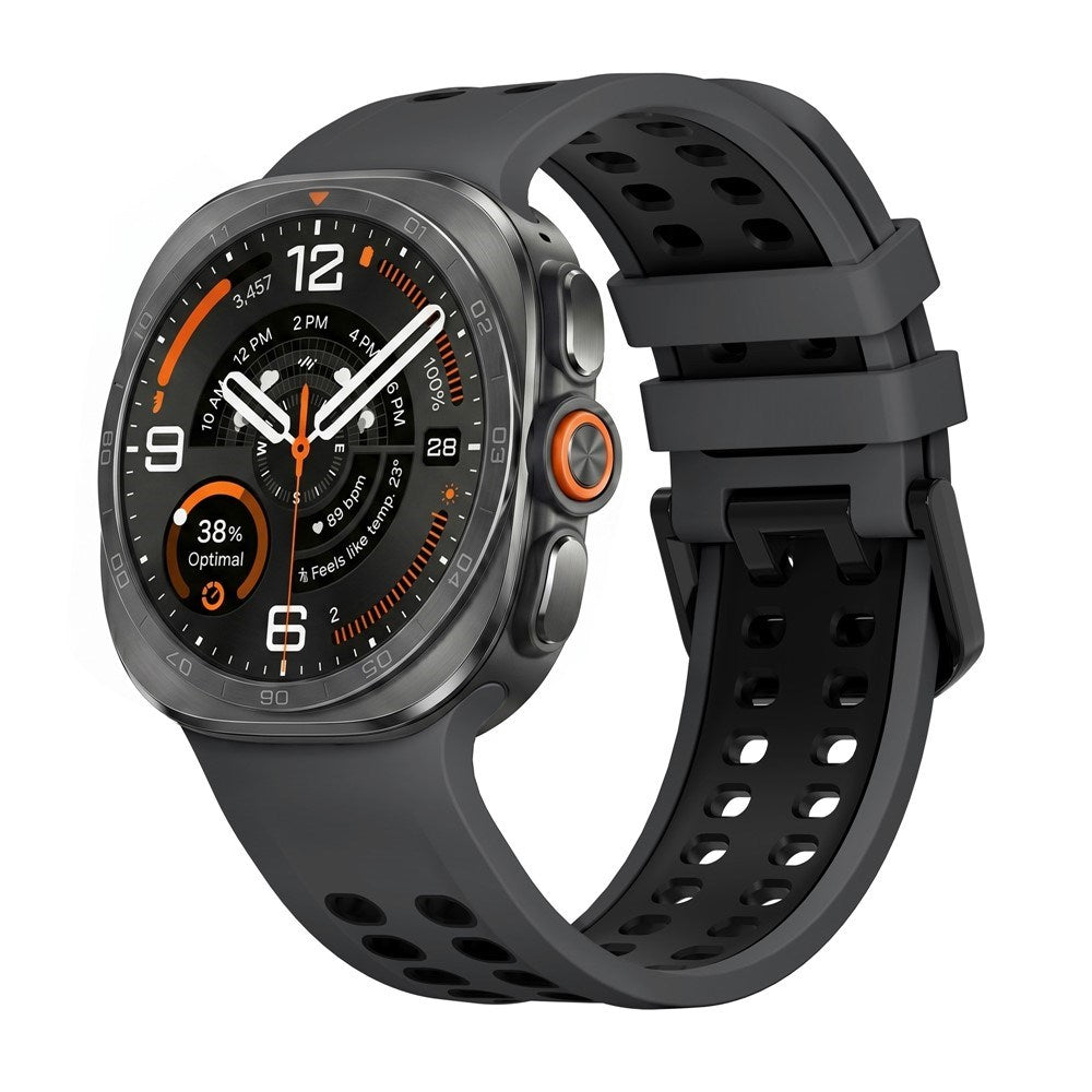 Samsung Galaxy Watch Ultra 2 / Ultra (47mm) Silicone Strap with Ventilation Holes - Black