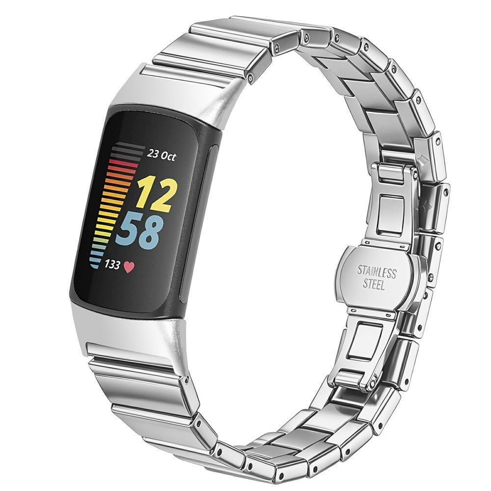 Fitbit Charge 6 / 5 EIDERWOOD Metal Watch Strap - Silver