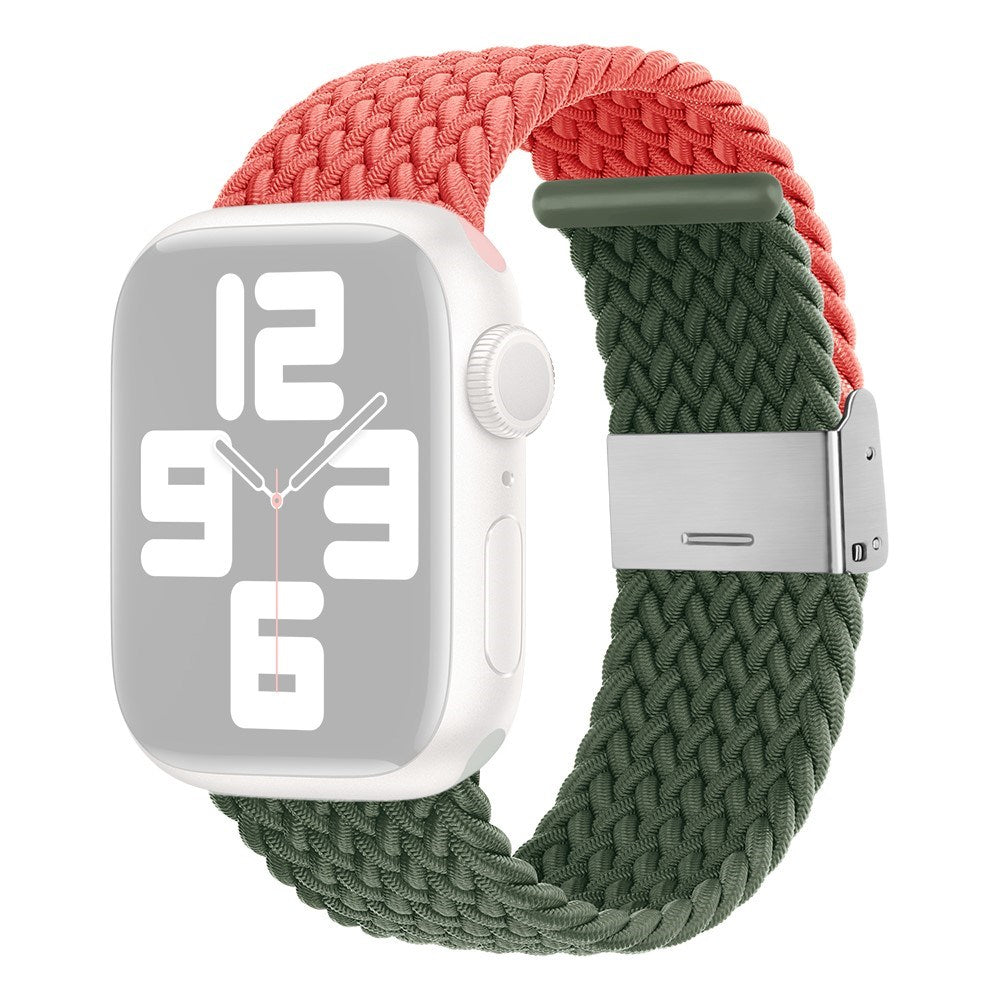 Apple Watch (38/40/SE/41/42mm) Two-tone Nylon Strap - Orange / Green
