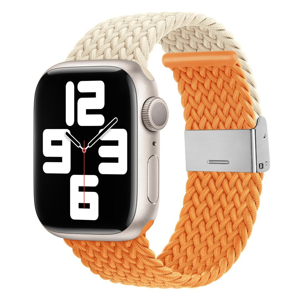Apple Watch (38/40/SE/41/42mm) Two-tone Nylon Strap - Beige / Orange