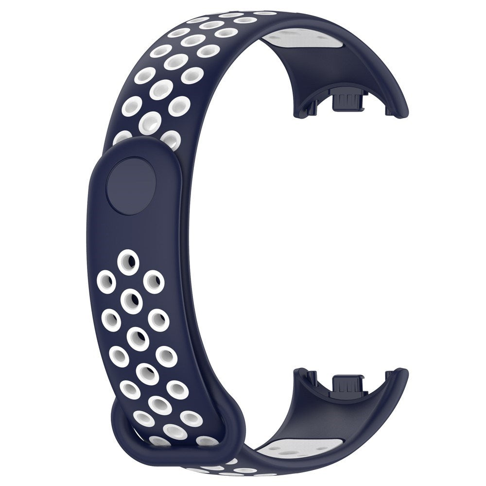 Xiaomi Smart Band 10 / 9 / 8 / NFC Silicone Watch Strap - Dark Blue / White