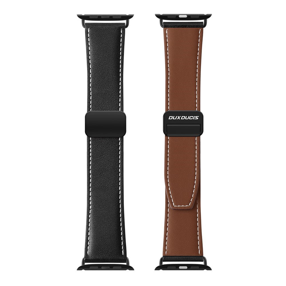 Apple Watch (38/40/SE/41/42mm) DUX DUCIS Faux Leather Watch Strap - Black