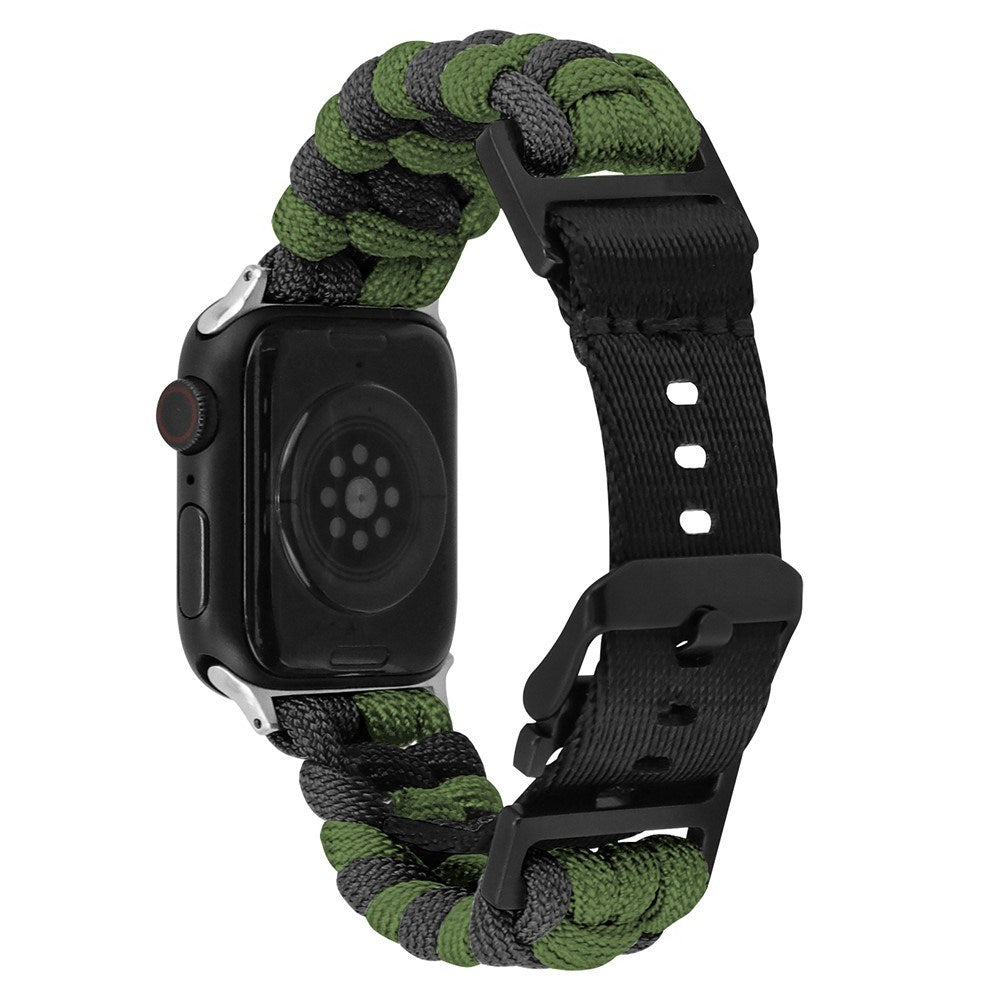Apple Watch (42/44/SE/45/46/49mm) EIDERWOOD Braided Nylon Watch Strap - Green / Black