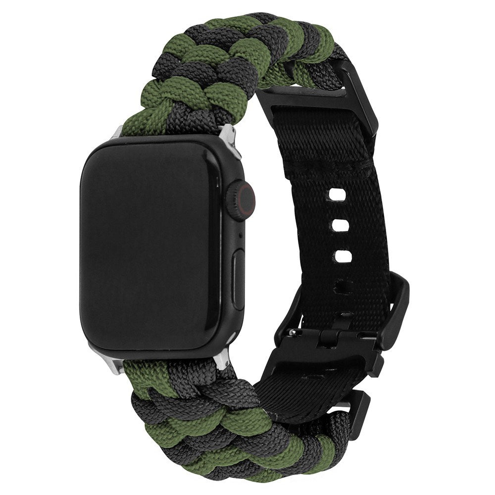 Apple Watch (42/44/SE/45/46/49mm) EIDERWOOD Braided Nylon Watch Strap - Green / Black