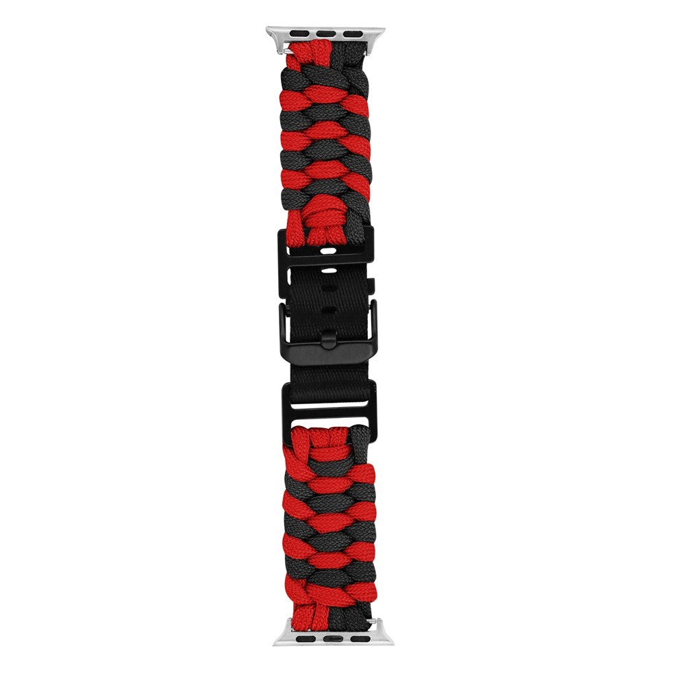 Apple Watch (42/44/SE/45/46/49mm) EIDERWOOD Braided Nylon Watch Strap - Red / Black