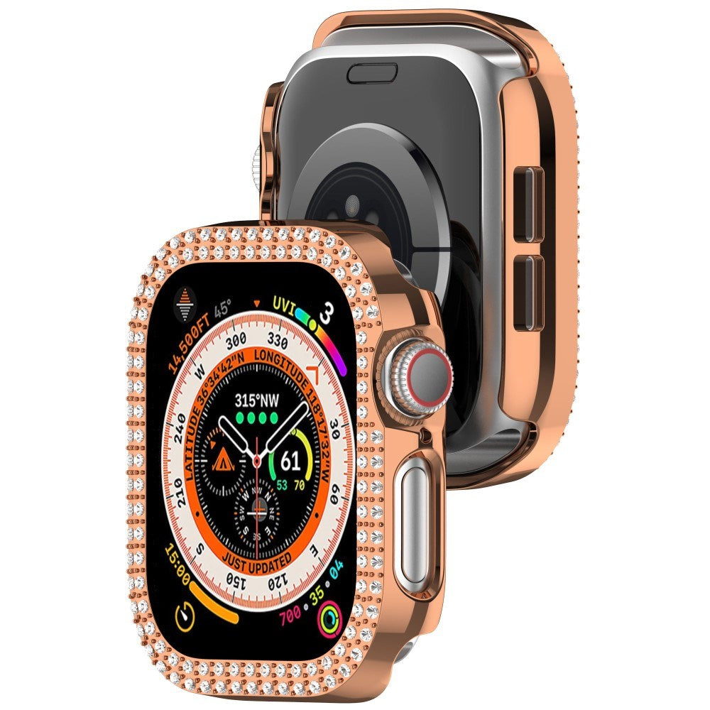 Apple Watch 11 / 10 (42mm) Plastic Case - Rose Gold / Rhinestone