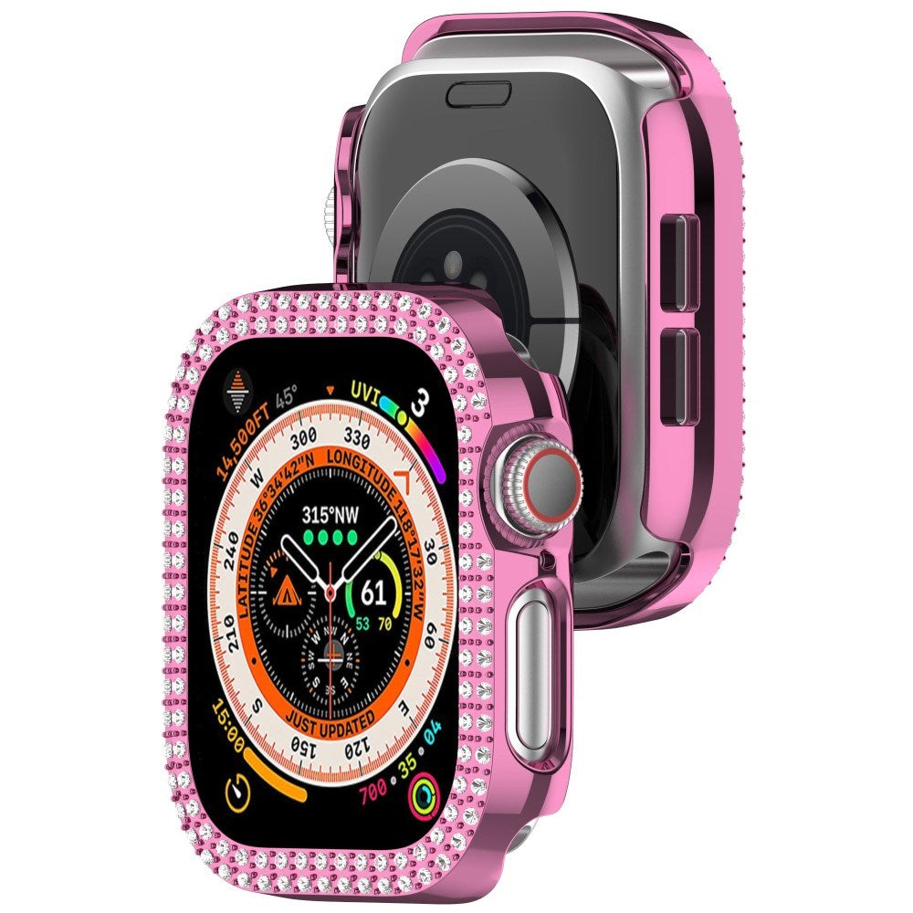 Apple Watch 11 / 10 (42mm) Plastic Case - Pink / Rhinestone
