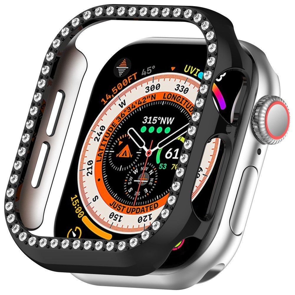 Apple Watch 11 / 10 (42mm) Hard Plastic Case - Black / Rhinestone