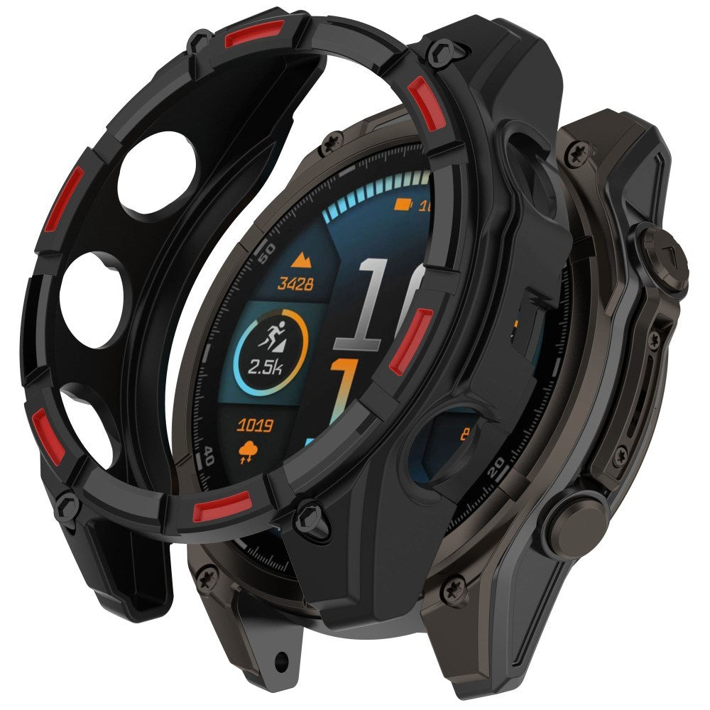 Garmin Tactix 8 Solar (51mm) Bumper Plastic Case - Black / Red