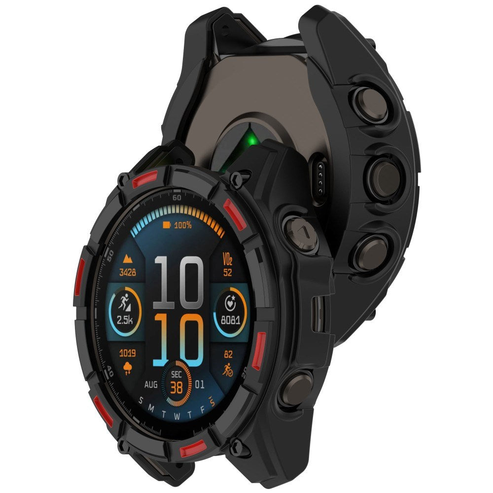 Garmin Tactix 8 Solar (51mm) Bumper Plastic Case - Black / Red