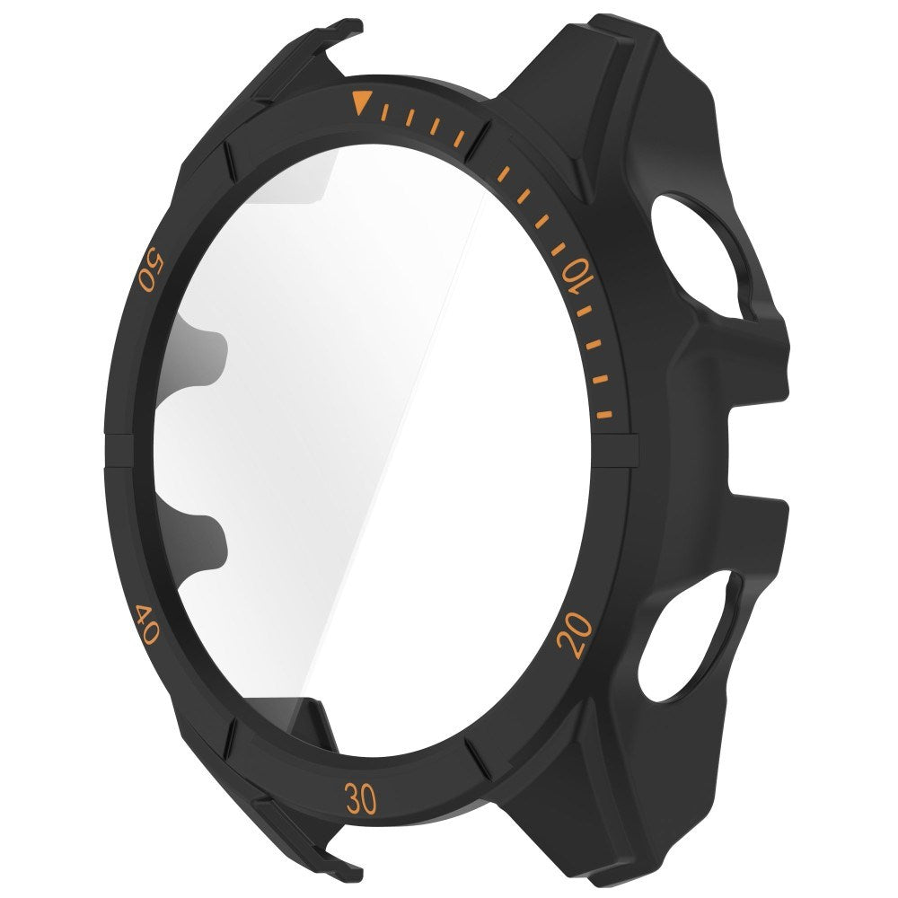Garmin Tactix 8 AMOLED (51mm) Hard Plastic Case with Screen Protector Glass - Black / Orange