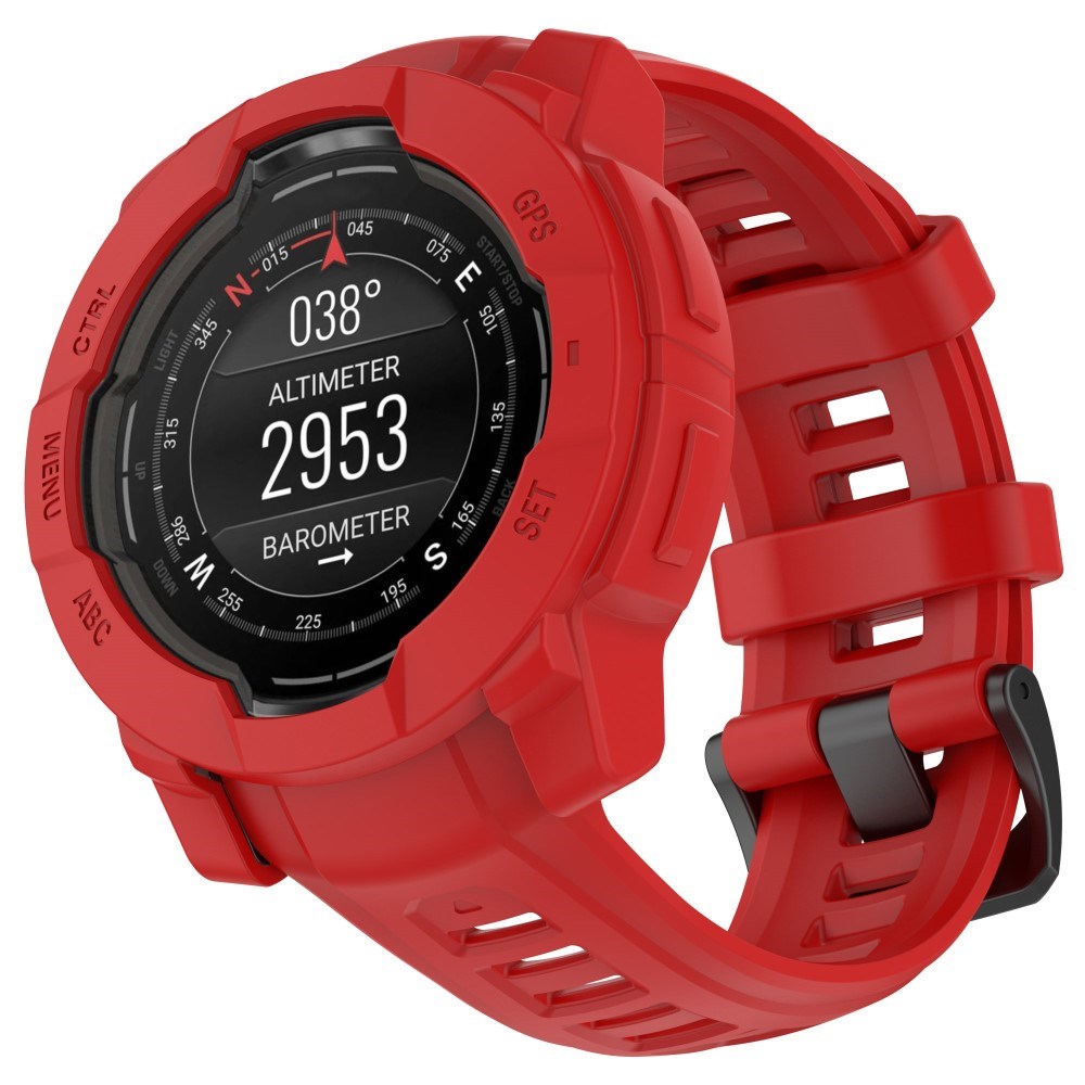 Garmin Instinct 3 AMOLED / Solar (50mm) Bumper Silicone Case - Red
