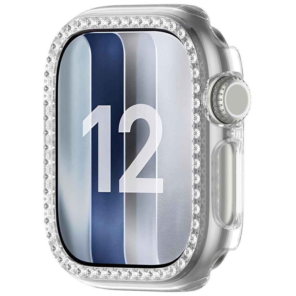Apple Watch Series 12 (42mm) Hard Plastic Case - Transparent & Rhinestones