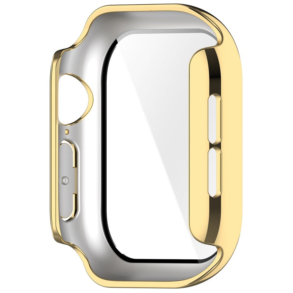 Apple Watch Series 12 (46mm) Hard Plastic Case with Built-In Screen Protector Glass - Gold