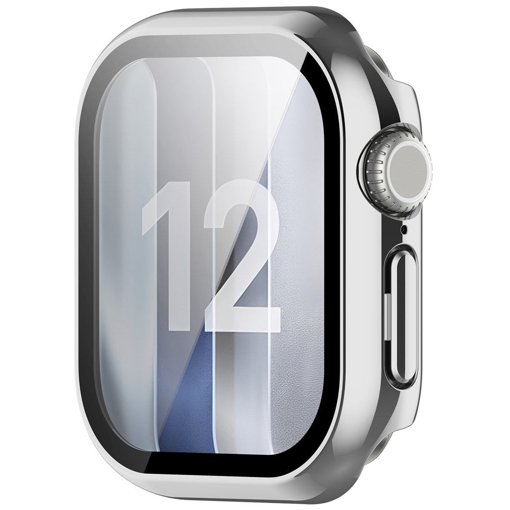 Apple Watch Series 12 (46mm) Hard Plastic Case with Built-In Screen Protector Glass - Silver