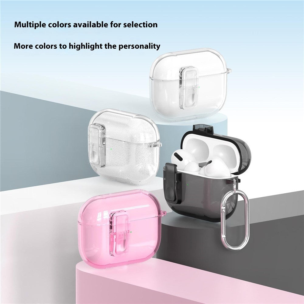 Apple AirPods Pro (3rd gen.) Hybrid Plastic Case with Carabiner - Transparent / Black