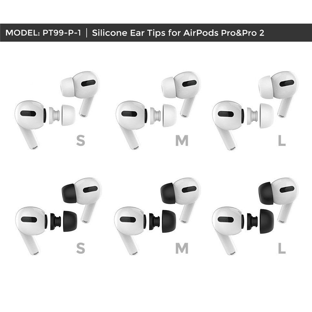 AirPods Pro (1st & 2nd Gen) AHASTYLE Silicone Earplugs - S / M / L - White
