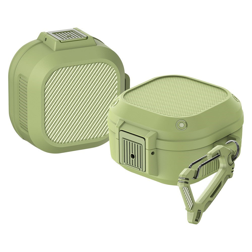 Samsung Galaxy Buds2 / Buds2 Pro / Buds Pro / Buds Live Hybrid Plastic Case with Carabiner - Light Green