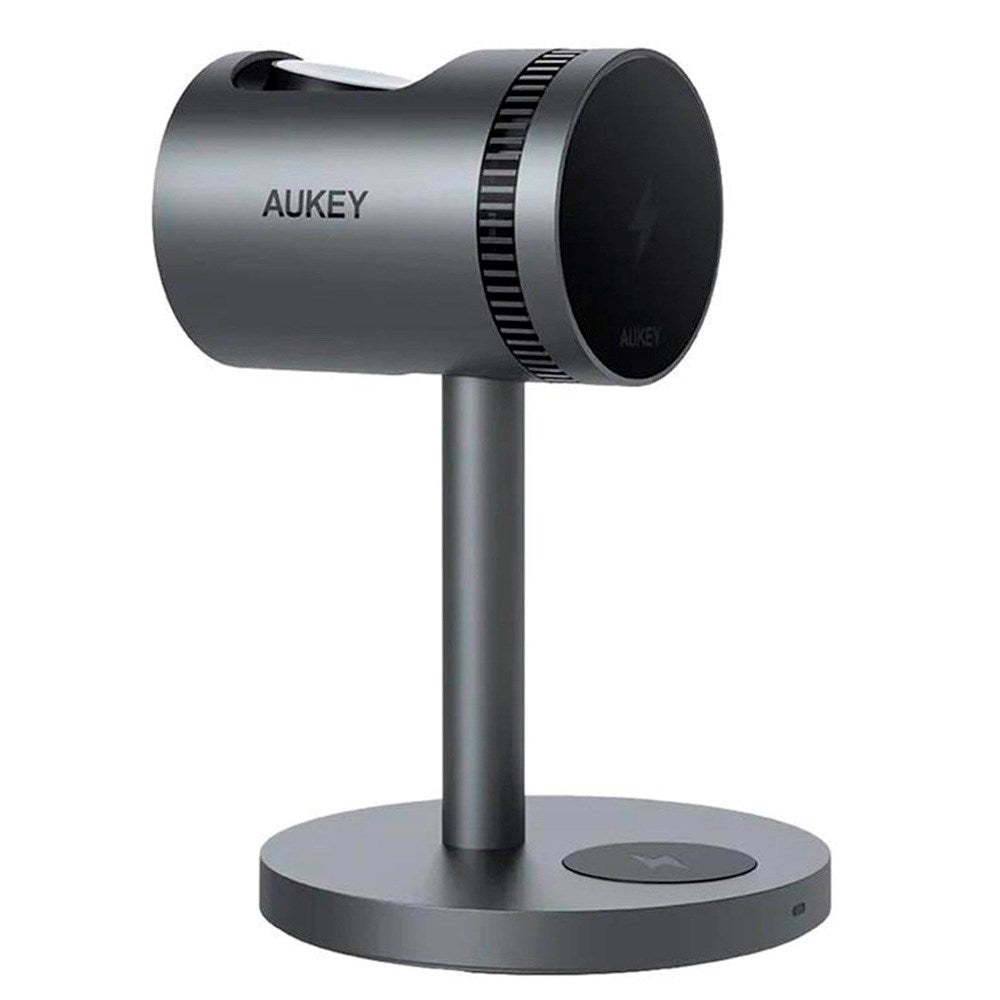 Aukey MagFusion 3-in-1 Pro Qi2 Wireless Charger - MagSafe Compatible - Grey