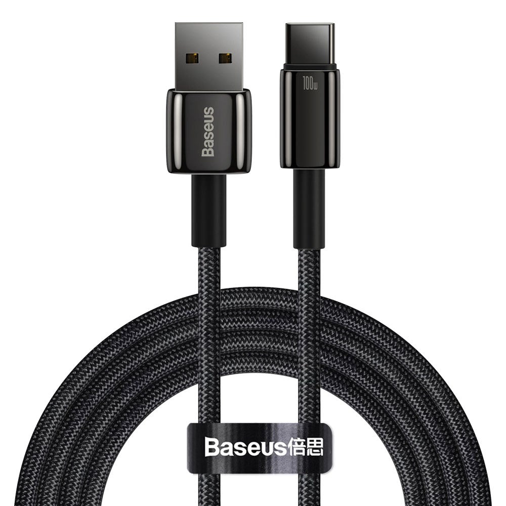 Baseus 100W USB-A to USB-C Cable 480Mb/s - 2m - Black