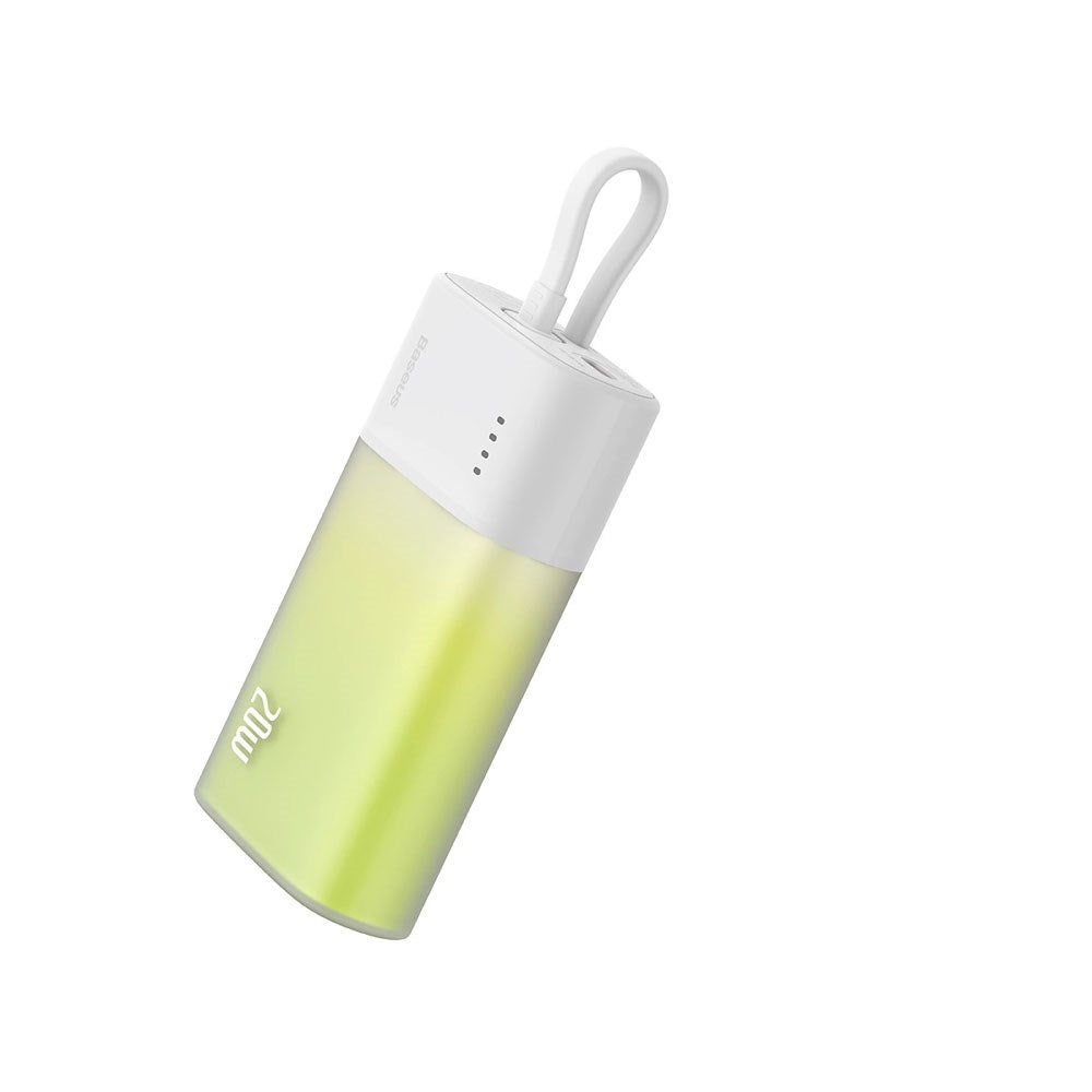 Baseus Popsicle 5200mAh Powerbank 20W with Built-in Lightning Cable - White / Green