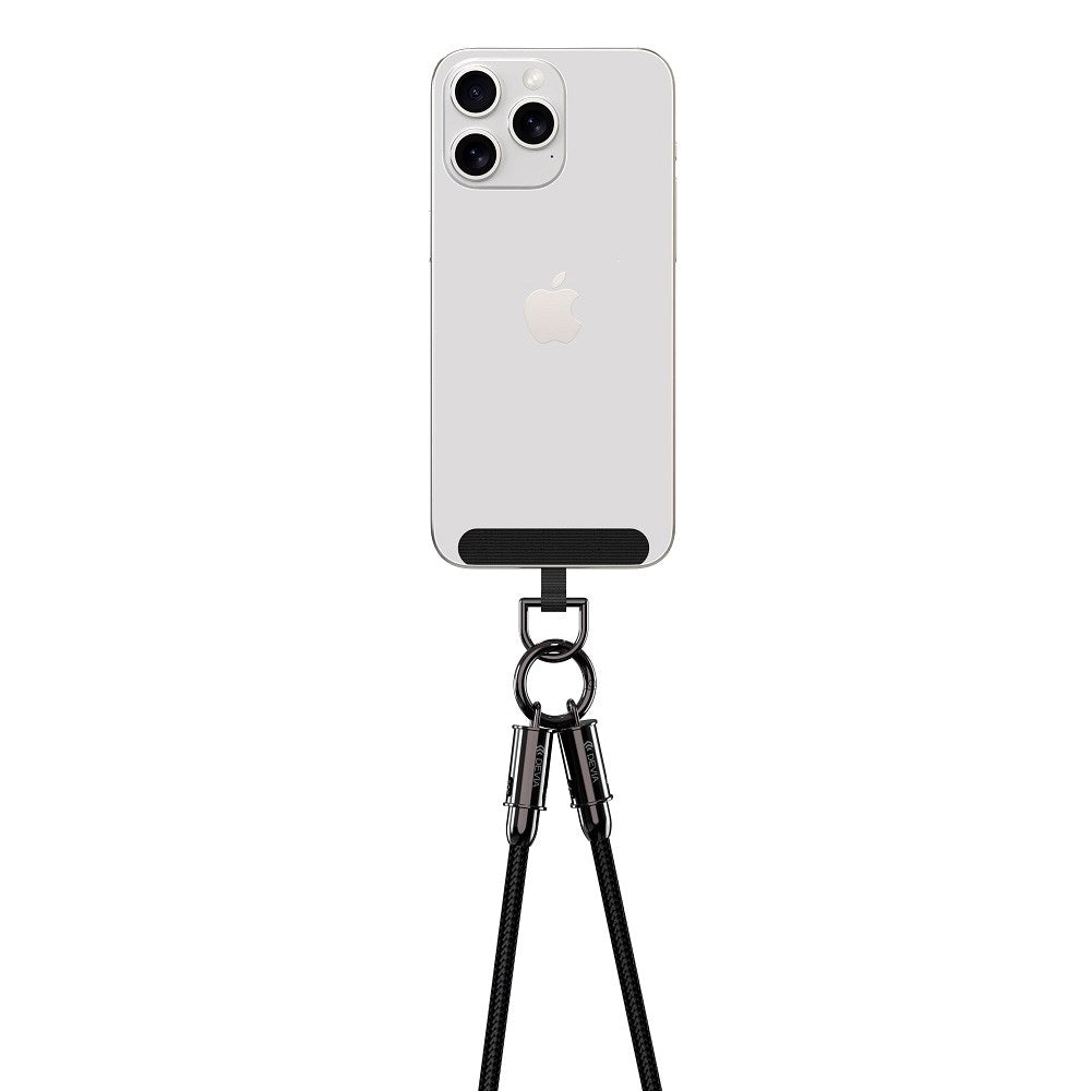 Devia 2-in-1 Phone Strap & USB-C to Lightning Cable - Black