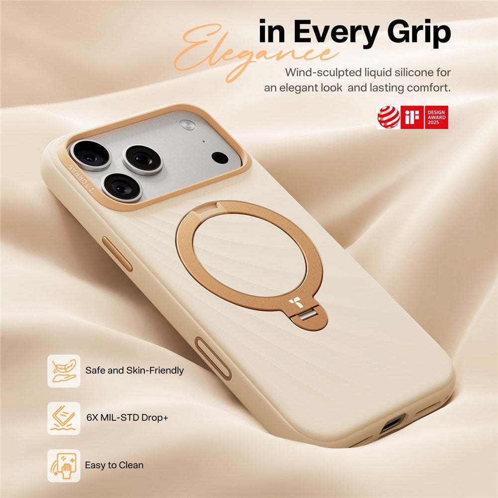 iPhone 18 Pro / 17 Pro TORRAS Ostand Q3 Wind Case - MagSafe Compatible - Beige