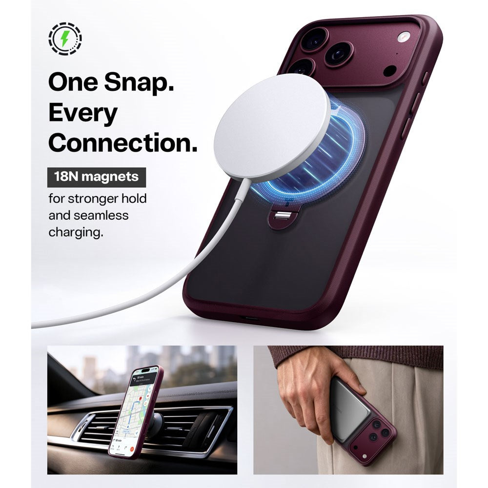 iPhone 18 Pro Max / 17 Pro Max TORRAS Ostand Q3 Spin Case - MagSafe Compatible - Purple