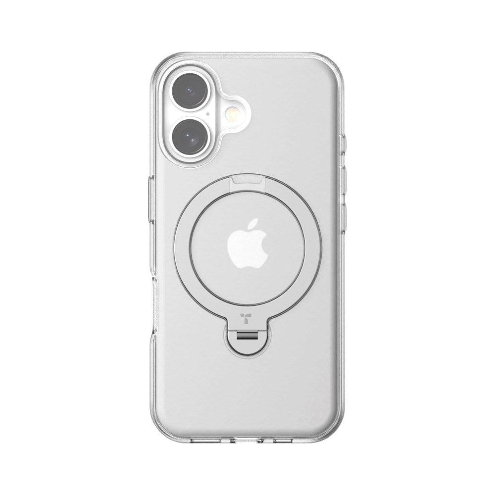 TORRAS iPhone 16 Plus Hybrid Plastic Case with Stand Function - MagSafe Compatible - Transparent