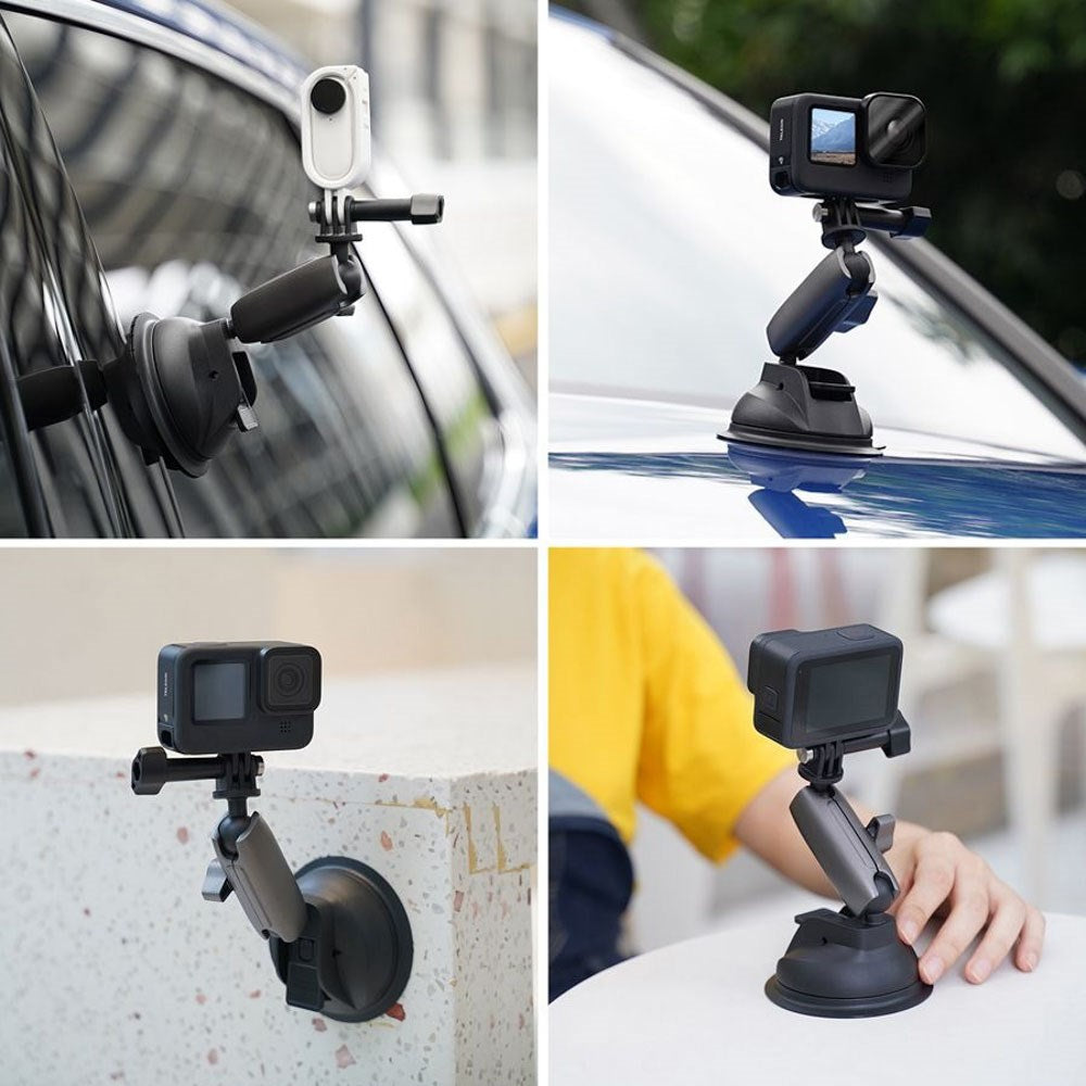 TELESIN Suction Cup Mount for Action Camera & Smartphone - Black