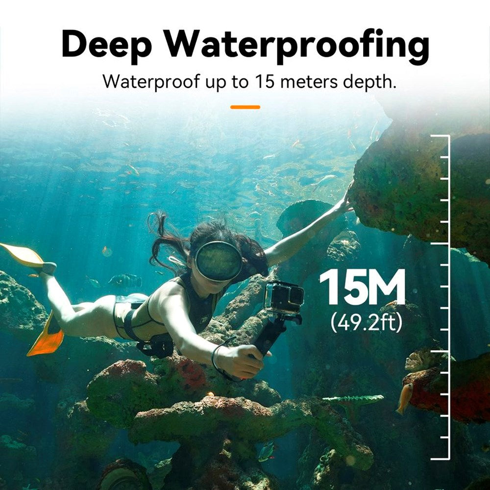 TELESIN Floating Hand Grip Remote for GoPro Hero 8 / 9 / 10 / 11 / 12 / 13 - Black / Orange