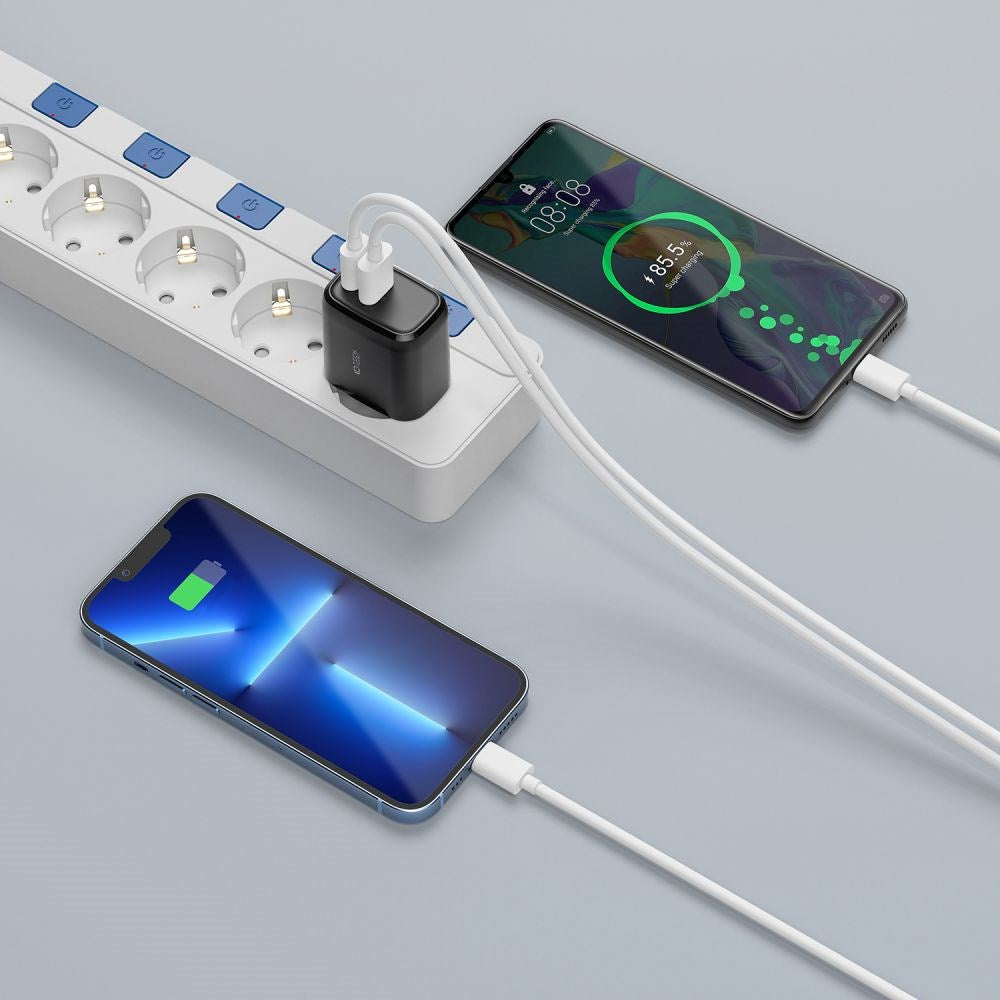 Tech-Protect 20W Wall Charger w. 1 x USB-C & 1 x USB-A - Black