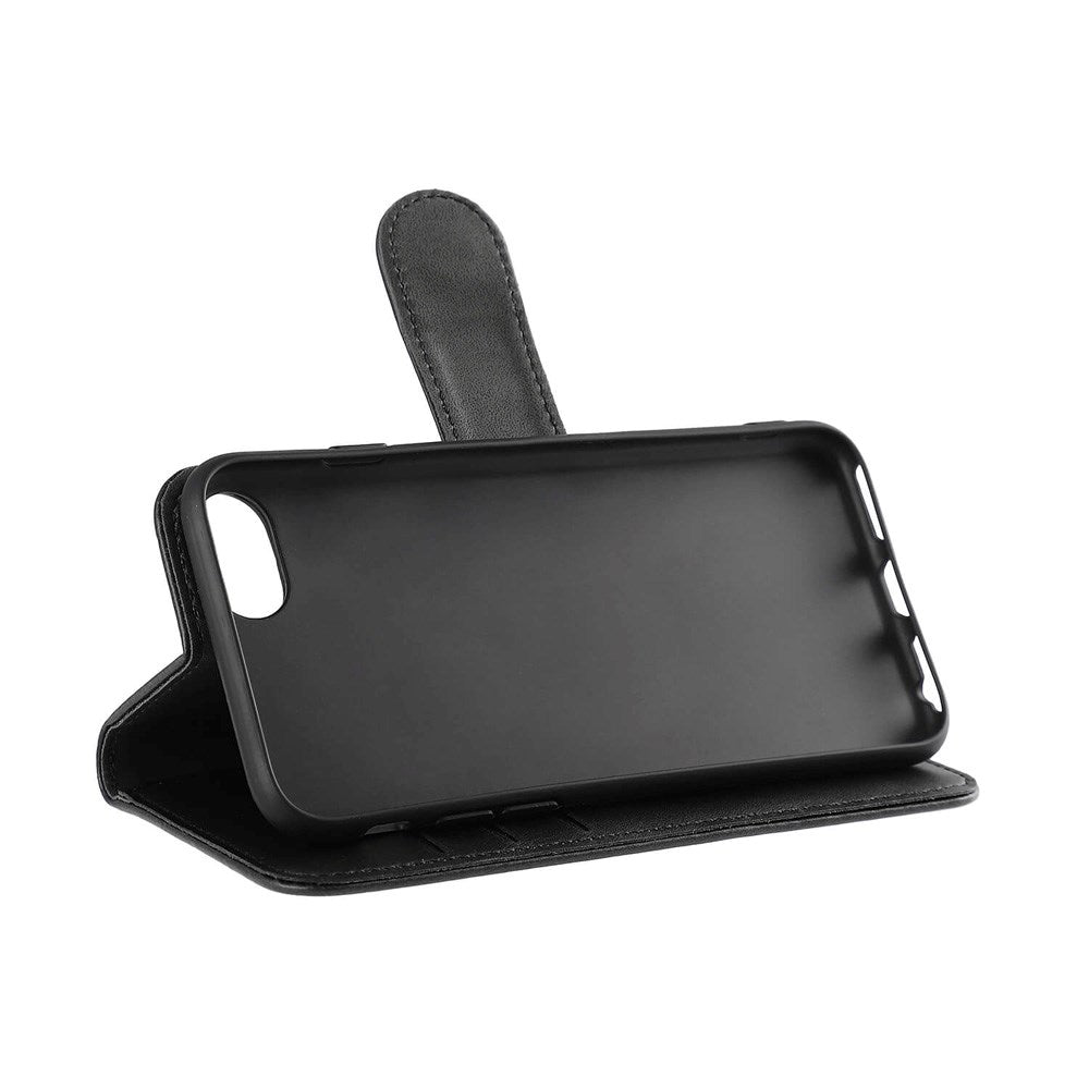 iPhone SE / 8 / 7 / 6 Classic Wallet Flip Case with Stand Function - Black