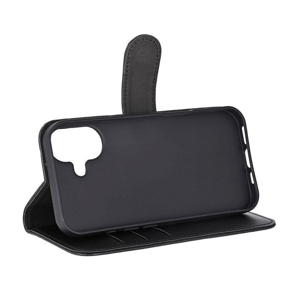 iPhone 16 Classic Wallet Flip Case with Stand Function - Black