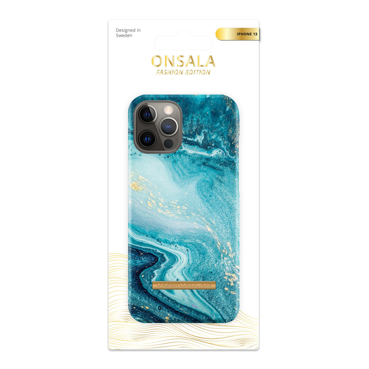 Onsala Fashion Collection iPhone 13 Mini Case w. Magnet - Blue Sea Marble
